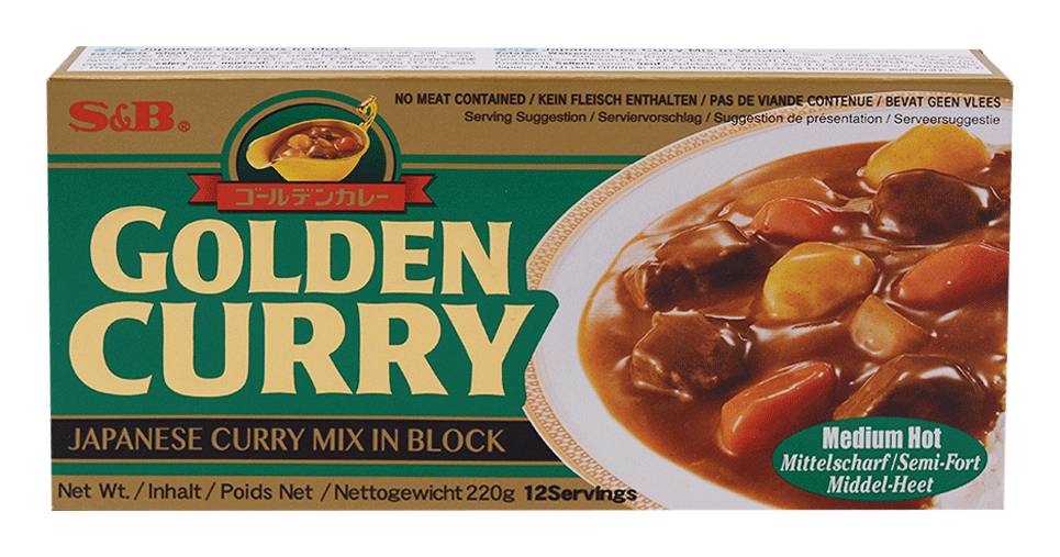 S&B Golden Curry Sauce Mix Med-Hot (220g)