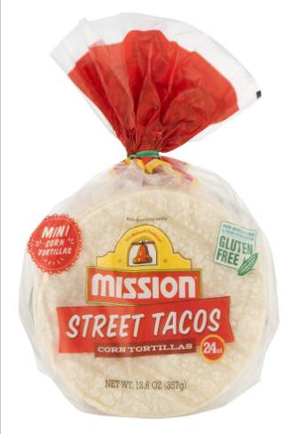 Mission Foods Gluten Free Street Taco Corn Tortillas (0.53 oz, 24 ct)