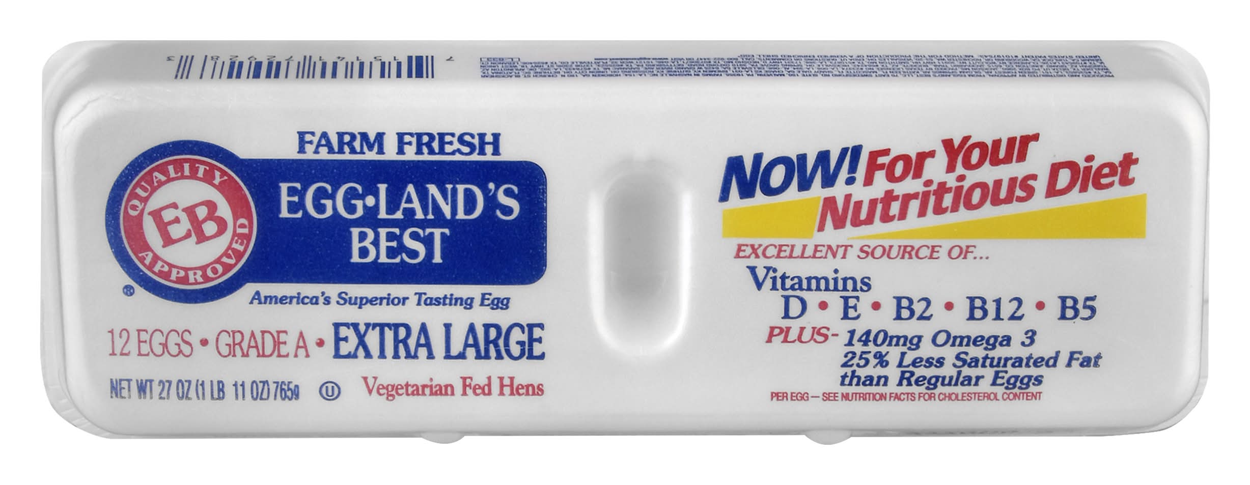 Eggland's Best Fresh Farm Grade a Eggs, Extra Large (27 oz, 12 ct)
