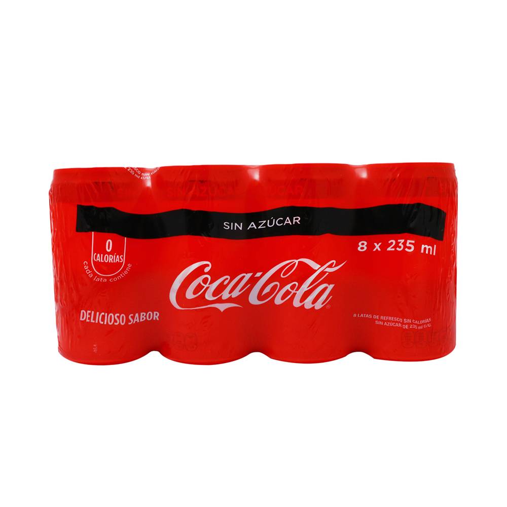 Coca-cola refresco de cola sin azúcar (8 pack, 235 ml)