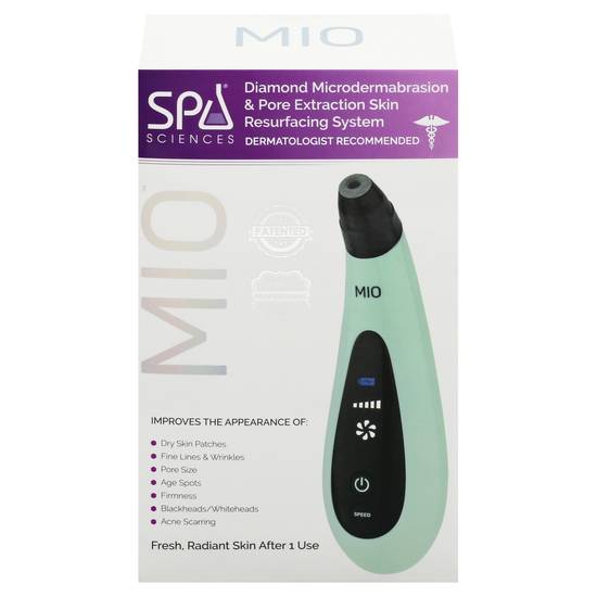 Spa Sciences Mio Microdermabrasion & Pore Extraction Skin Resurfacing System in Mint