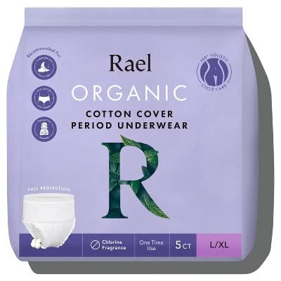 Rael Organic Disposable Period Underwear, L-XL (5 ct)