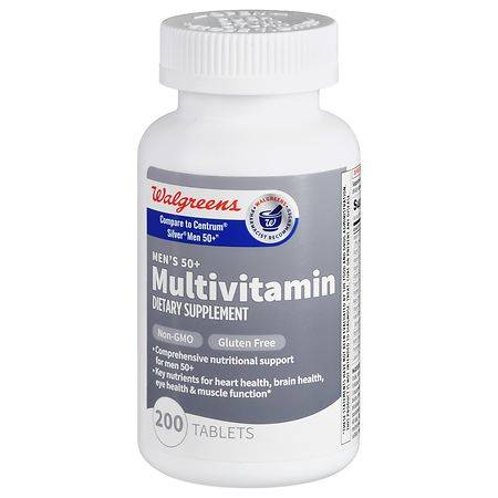 Walgreens Men 50+ Multivitamin Tablets Gluten Free (200 ct)