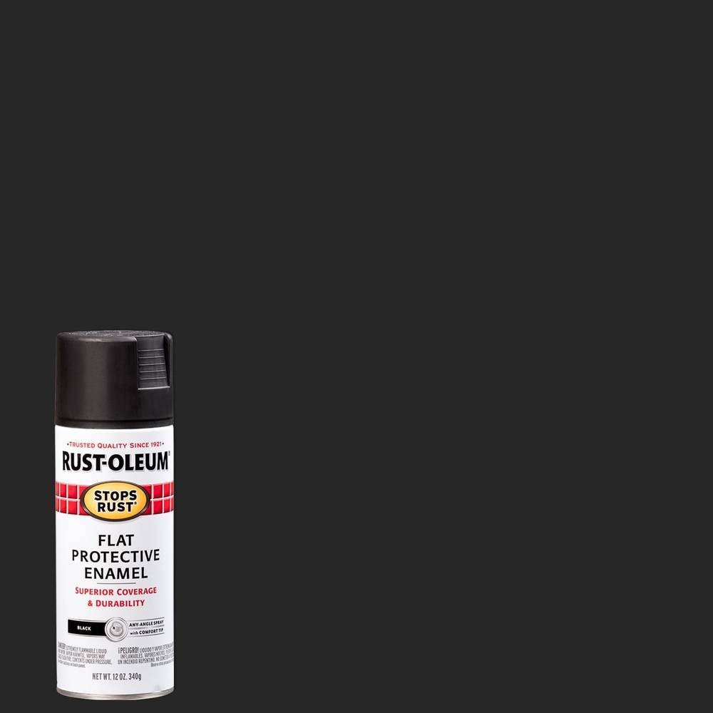 Rust-Oleum Stops Rust Flat Black Spray Paint (NET WT. 12-oz) | 7776830