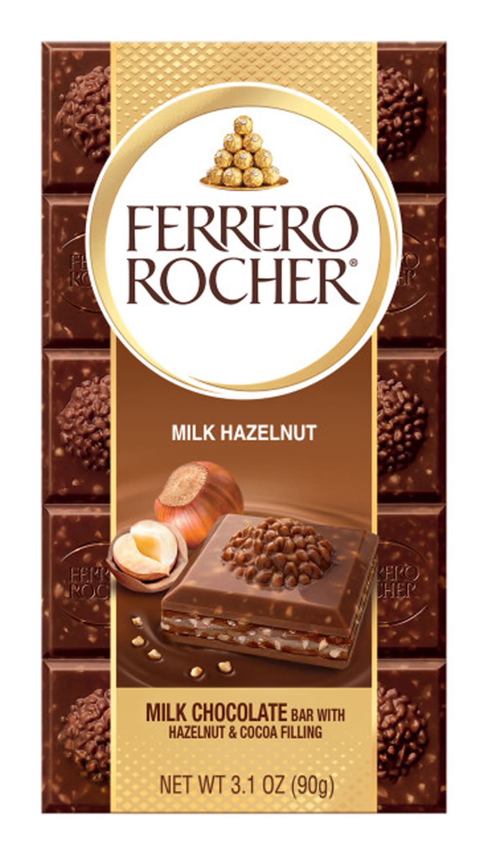 Ferrero Rocher® Milk Hazelnut Chocolate Bar 3.1oz
