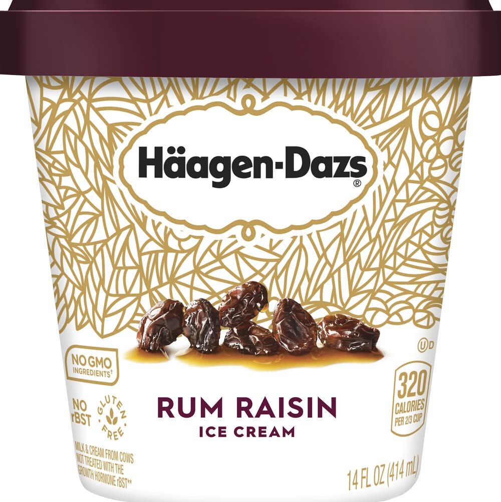 Häagen-Dazs Ice Cream, Rum Raisin (14 fl oz)