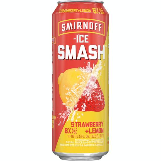 Smirnoff Ice Smash Malt Beverage (23.5 fl oz) (strawberry lemon)