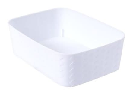 Small Woven Storage Bin Small White