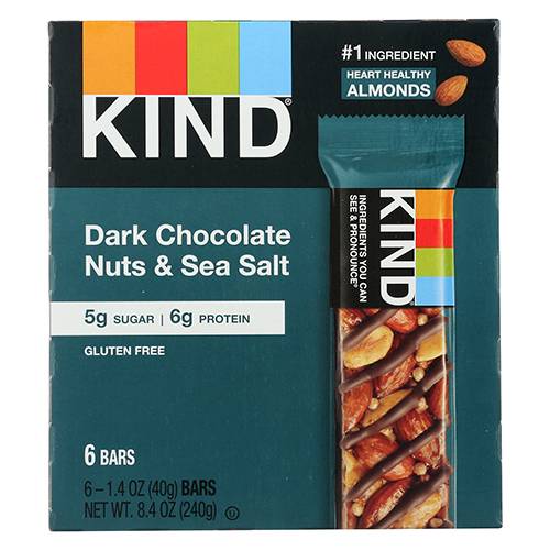Kind Dark Chocolate Nuts & Sea Salt Bars 6 Pack Case