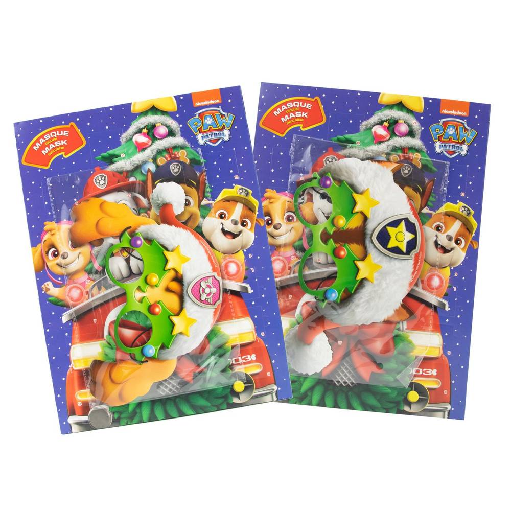 PAW Patrol - Calendrier de l'avent chocolat au lait avec masque (80g)