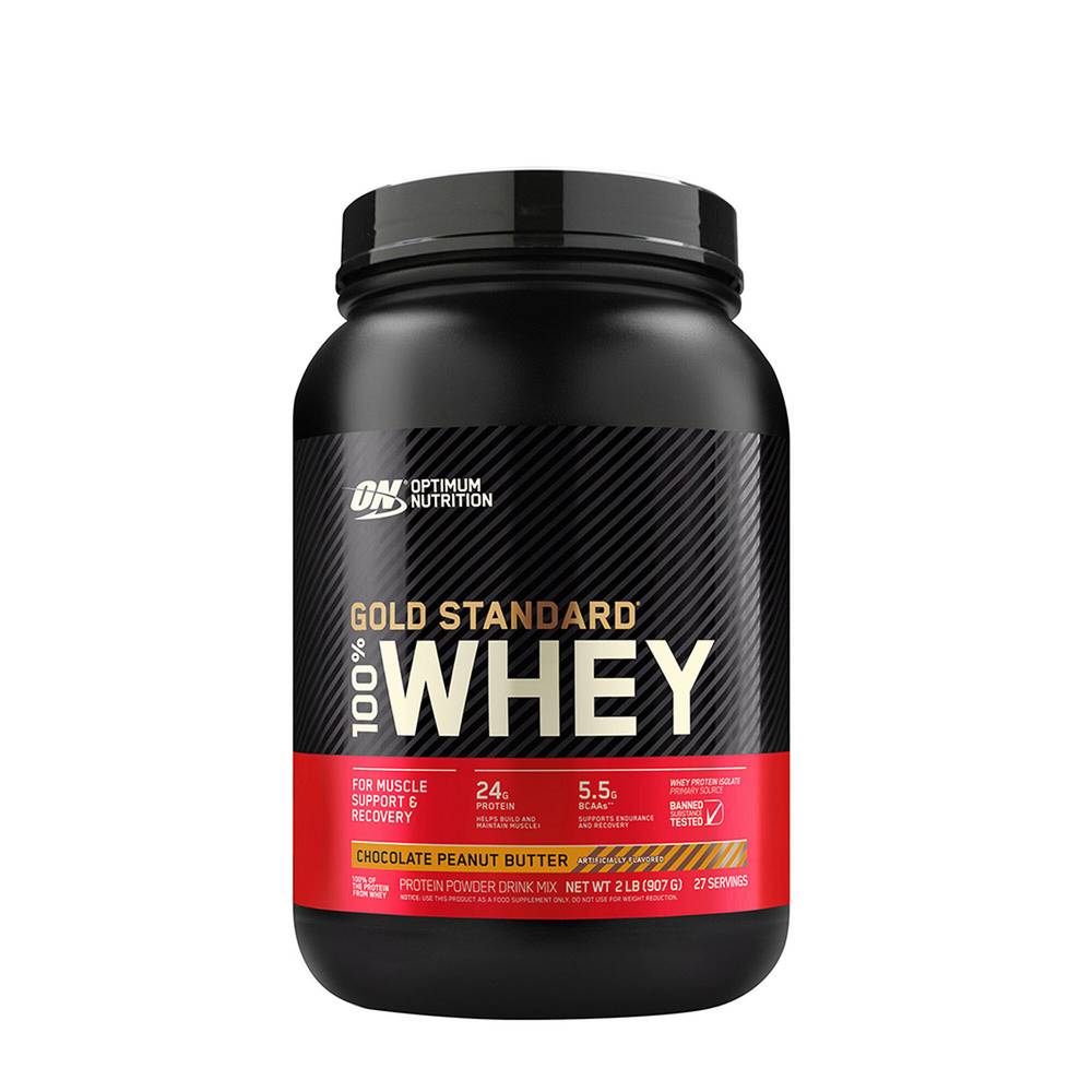 Optimum Nutrition Gold Standard 100% Whey Protein Powder Drink Mix (2 lb) (chocolate peanut butter)