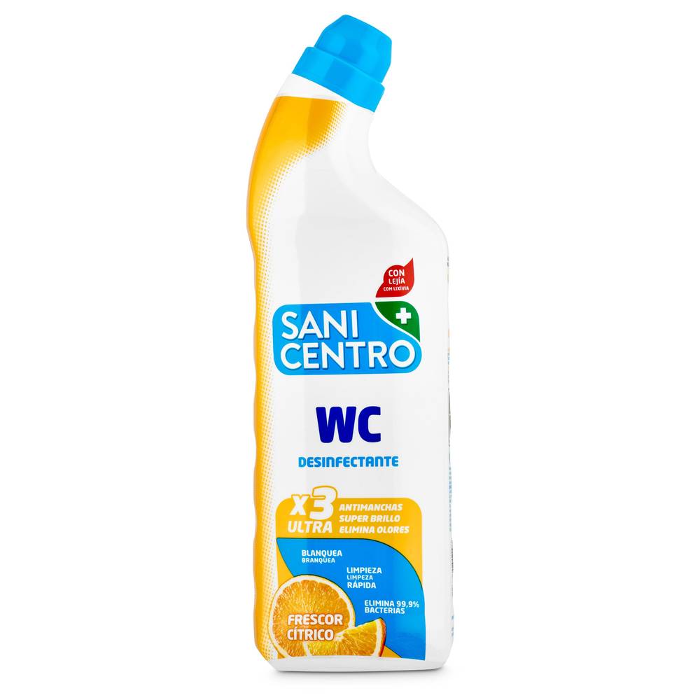 Gel Desinfectante Wc Con Lejía Frescor Cítrico Sanicentro Botella 1 L