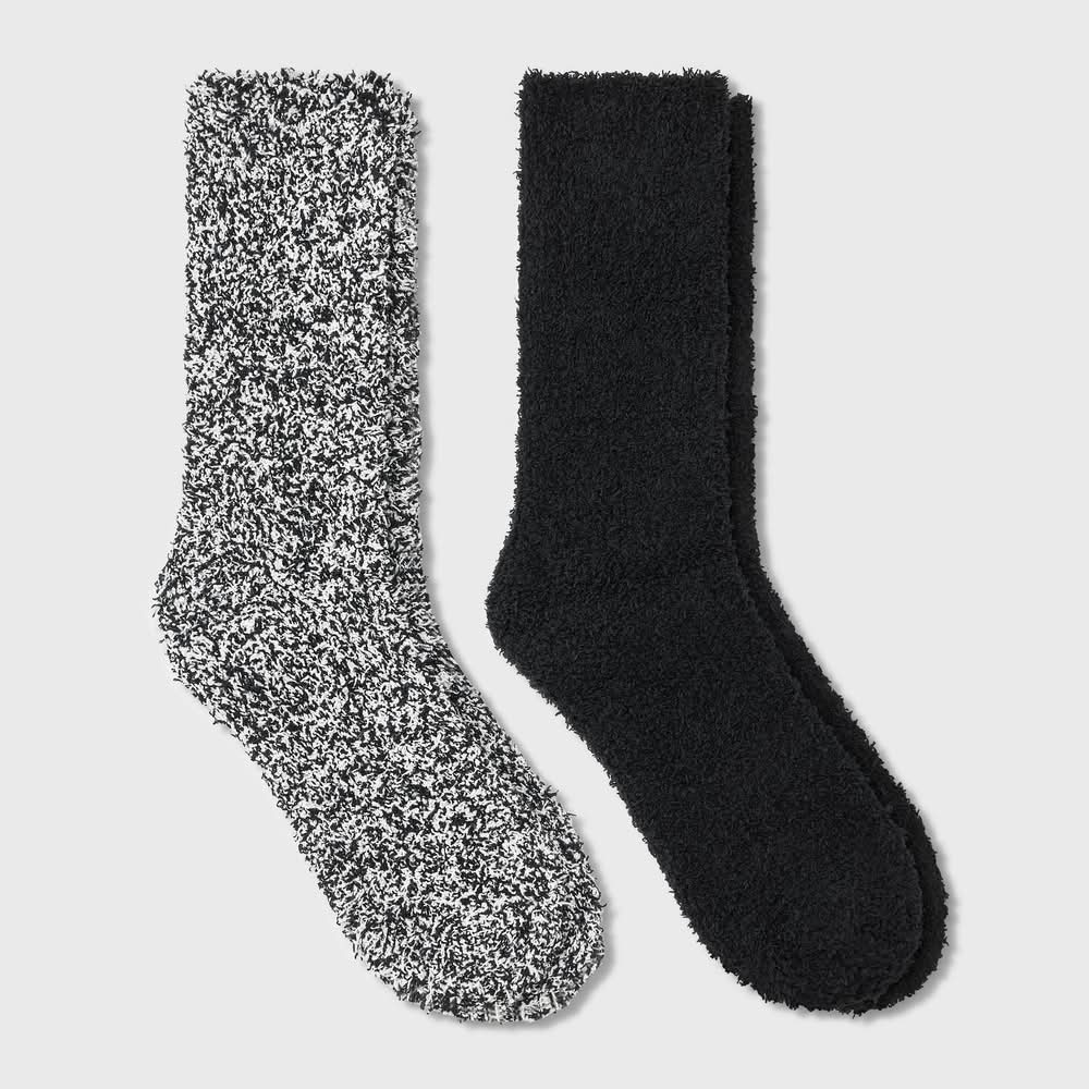 Auden Marled Cozy Crew Socks, 4-1, Black (2 ct)