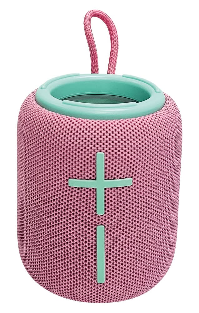 Bauhn Compact BT Speaker, Pink/Teal