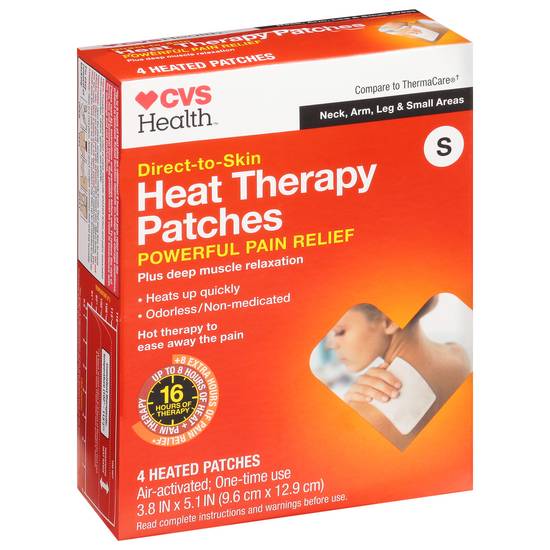 Cvs Health Direct-To-Skin Heat Therapy Patches Powerful Pain Relief Small (4 ct)