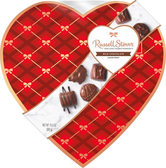 Order Russell Stover Valentine's Day Decorative Heart Assorted Milk Chocolate Gift Box, 10 oz., food online from CVS store, Providence County on bringmethat.com
