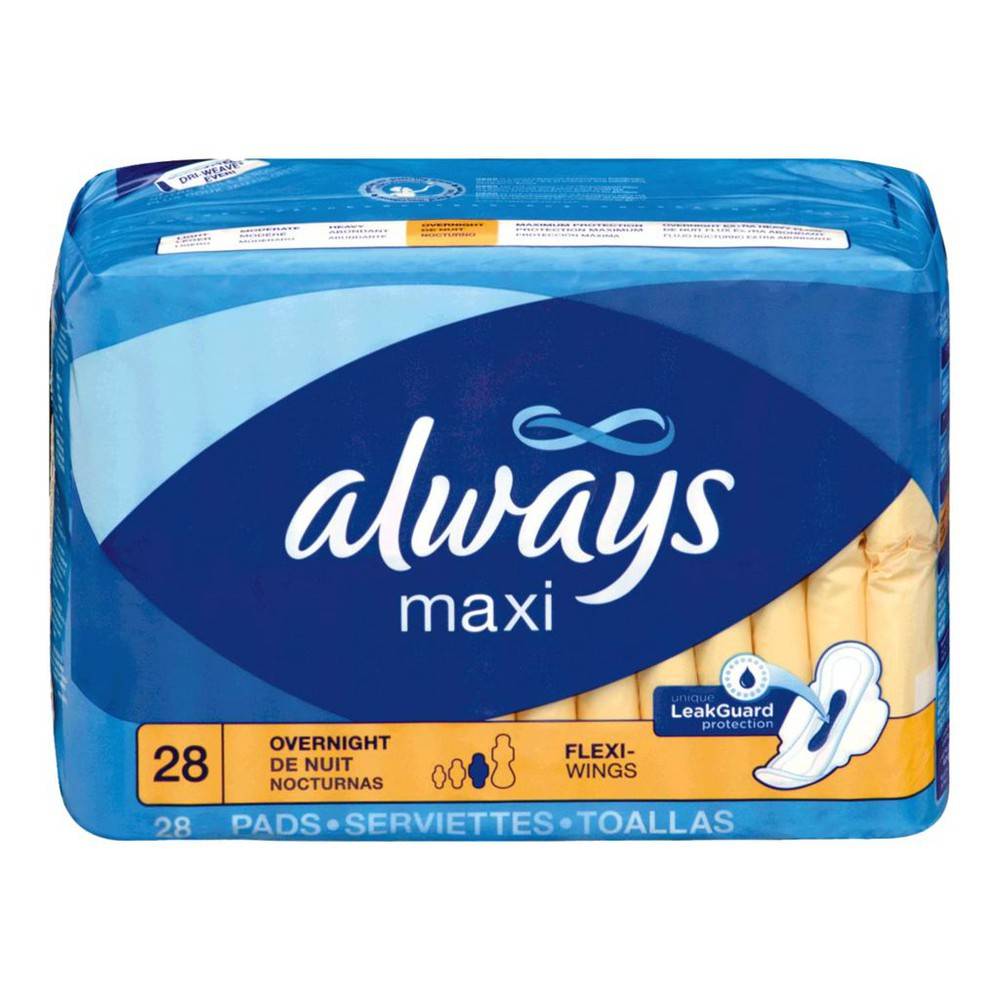 Always Maxi Overnight Pads With Wings Delivery Near Me Order Online