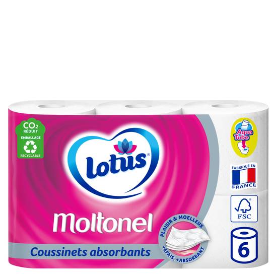Lotus - Papier toilettemoltonel blanc (6 pièces)