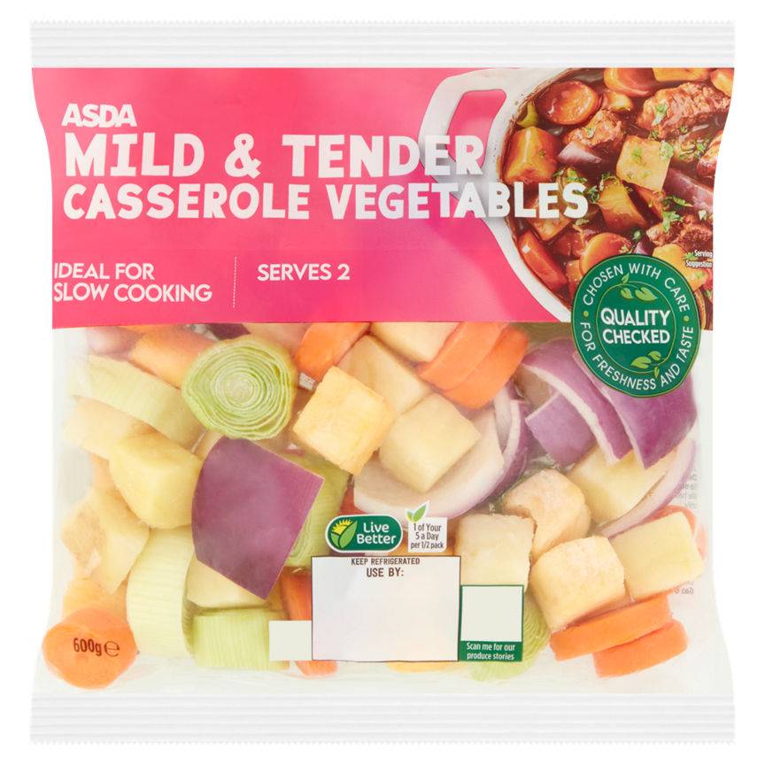 Asda Mild & Tender Casserole Vegetables 600g