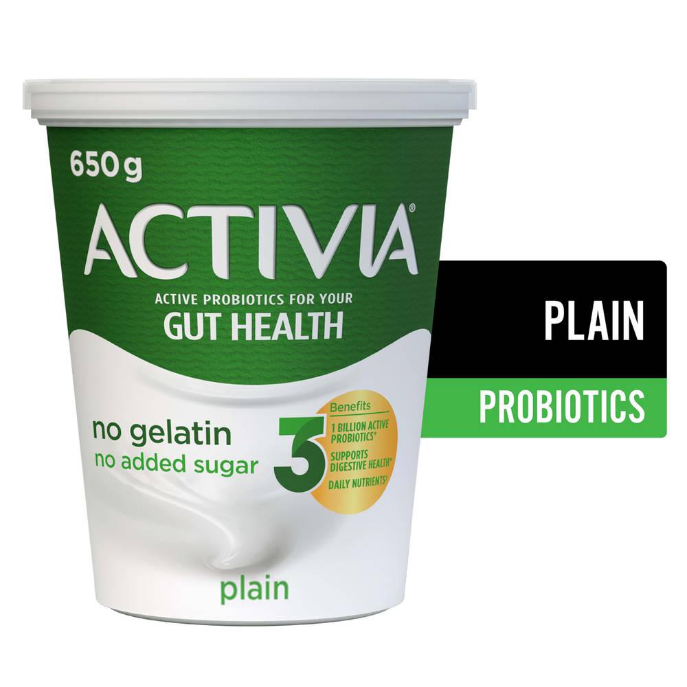 Activia Pure Plain Probiotic Yogurt (650 g)