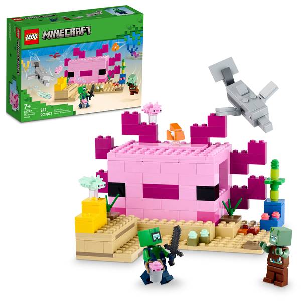 LEGO Minecraft The Axolotl House, 21247, 242 Pieces, 7+