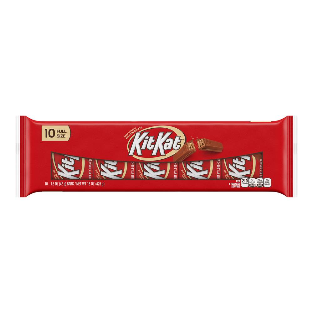 KitKat Wafer Candy Bars, Milk Chocolate (10 x 1.5 oz)