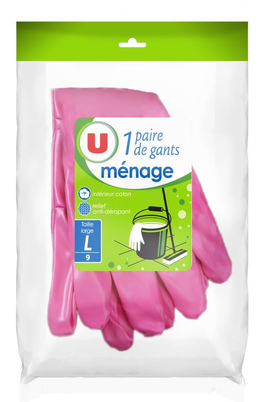 Produit U - Prodit u gants de ménage latex (l)