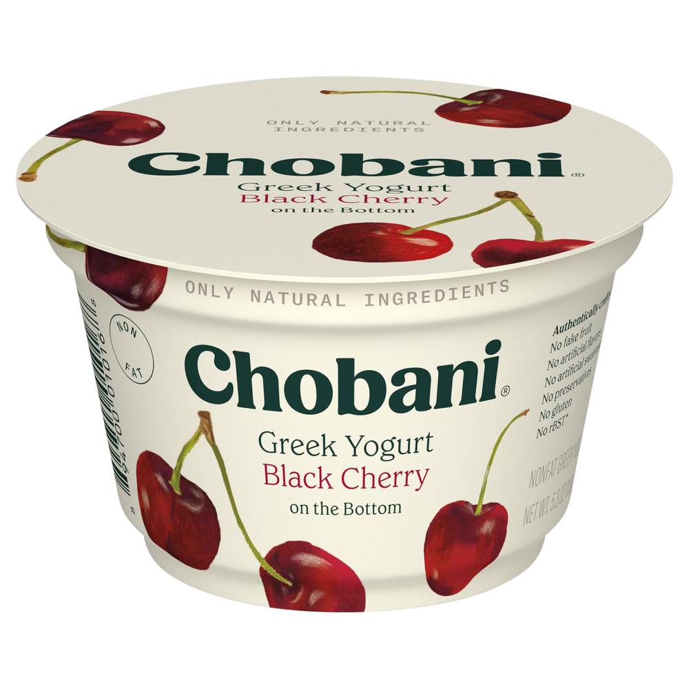 Chobani Non-Fat Greek on the Bottom Yogurt (black cherry)