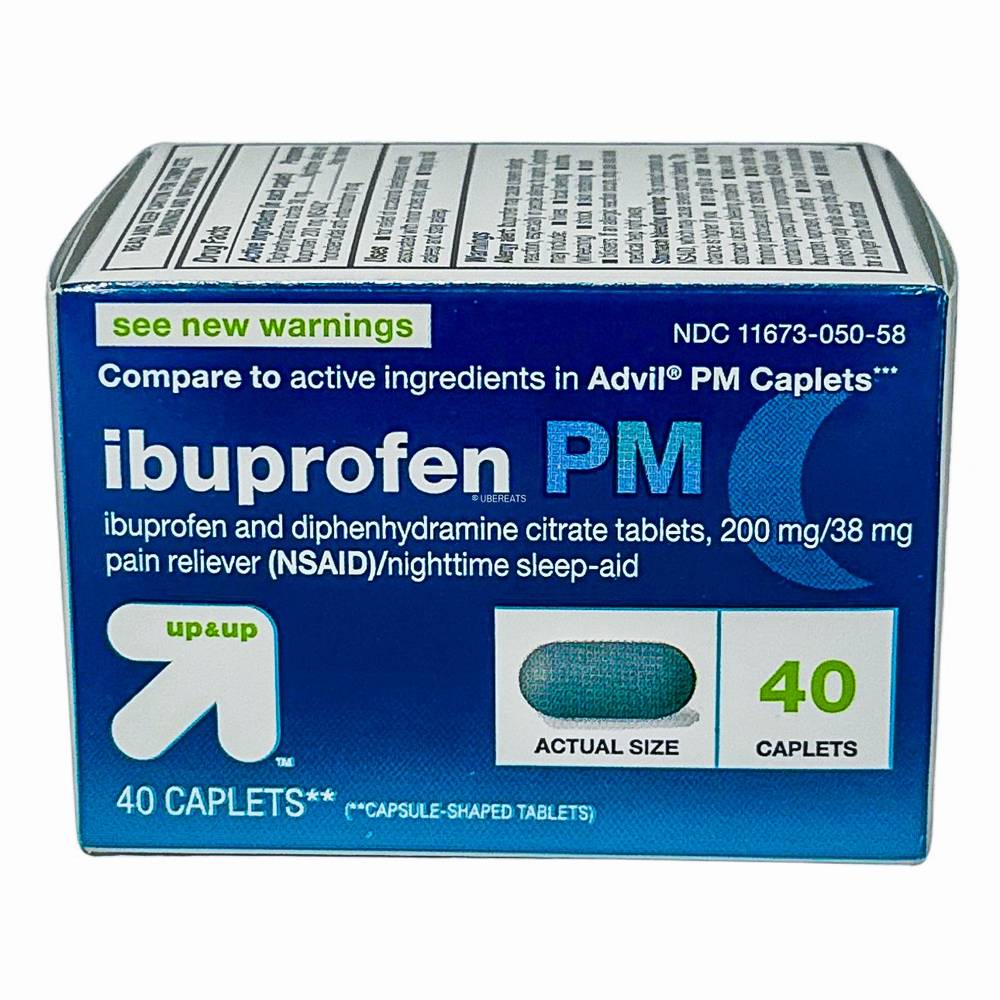 up&up Ibuprofen (nsaid) Pm Extra Strength Pain Reliever Nighttime Sleep Aid Caplets (40 ct)