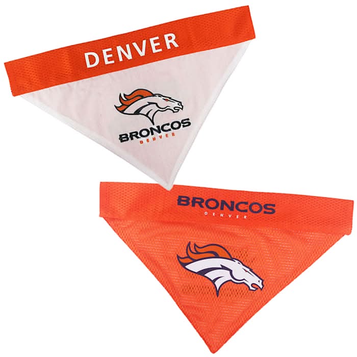 Pets First Denver Broncos Nfl Afc Reversible Bandana For Dogs, Small-Medium