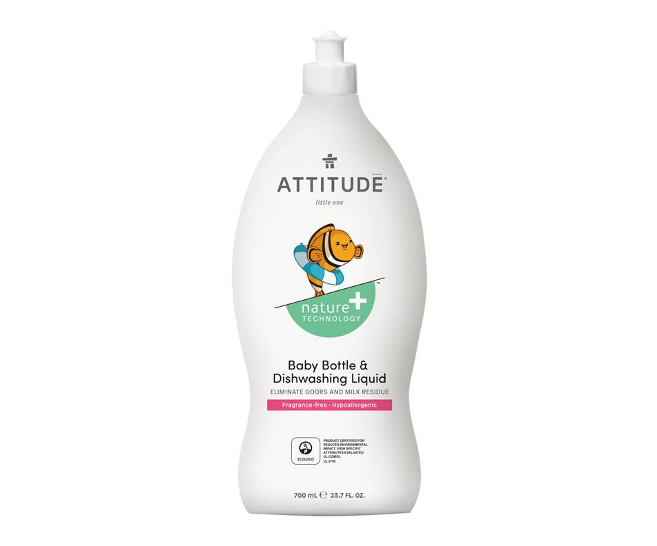 Attitude nature + technologie liquide à vaisselle et biberons (700 ml, sans fragrance) - nature + technology baby bottle & dishwashing liquid (700 ml, fragrance-free)