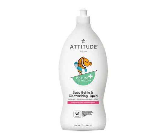 Attitude Nature + Technology Baby Bottle & Dishwashing Liquid (700 ml, fragrance-free)