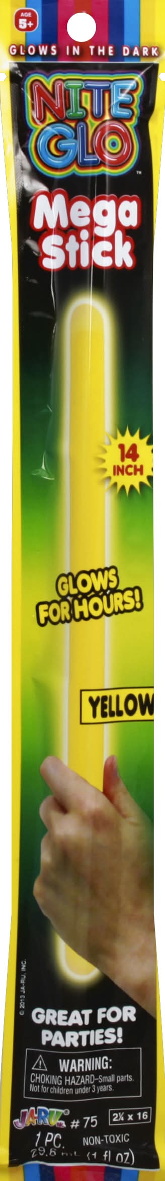 JA-RU Inc Nite Glo Mega Stick For Above 5 Years, Yellow (1 fl oz)