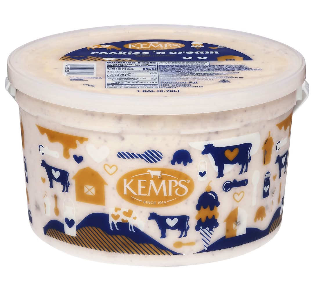 Kemps Family Size Cookies N Cream Reduced Fat Ice Cream (1 gal)