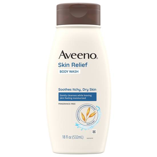 Aveeno Skin Relief Fragrance Free Body Wash For Dry Skin (18 fl oz)