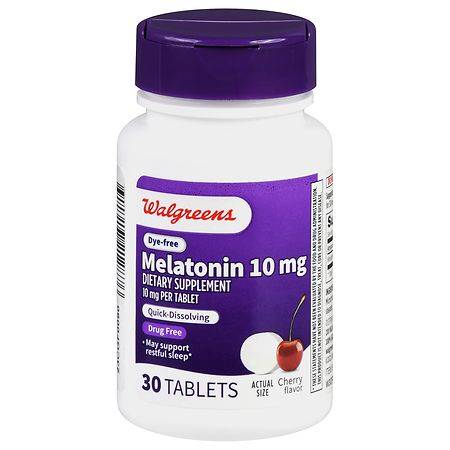 Walgreens Dye-Free Melatonin 10 mg Cherry (30 ct)