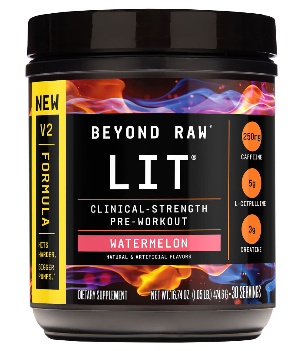 Beyond Raw Lit Clinical-Strength Pre-Workout, Watermelon (16.74 oz)