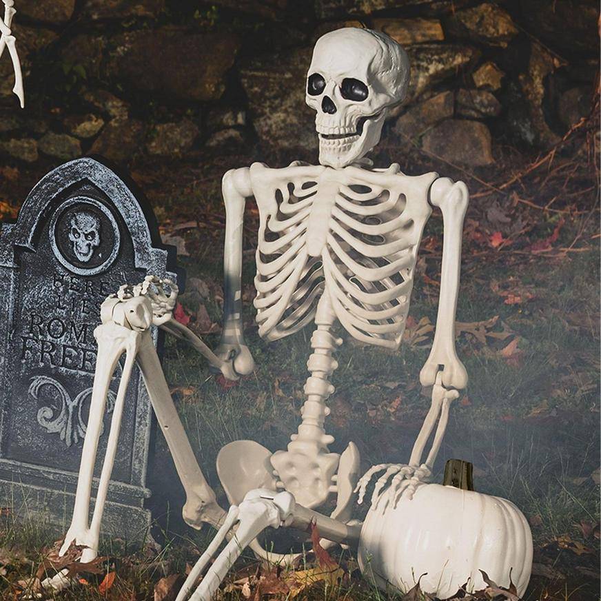 Party City Life Size Poseable Skeleton For Halloween Decoration