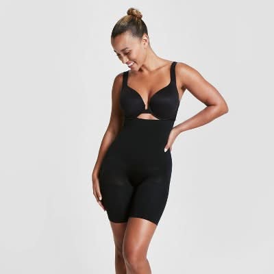ASSETS by SPANX Women's Remarkable Results High-Waist Mid-Thigh Shaper - Black S: Ultra Firm Compression, Tummy & Thigh Slimming
