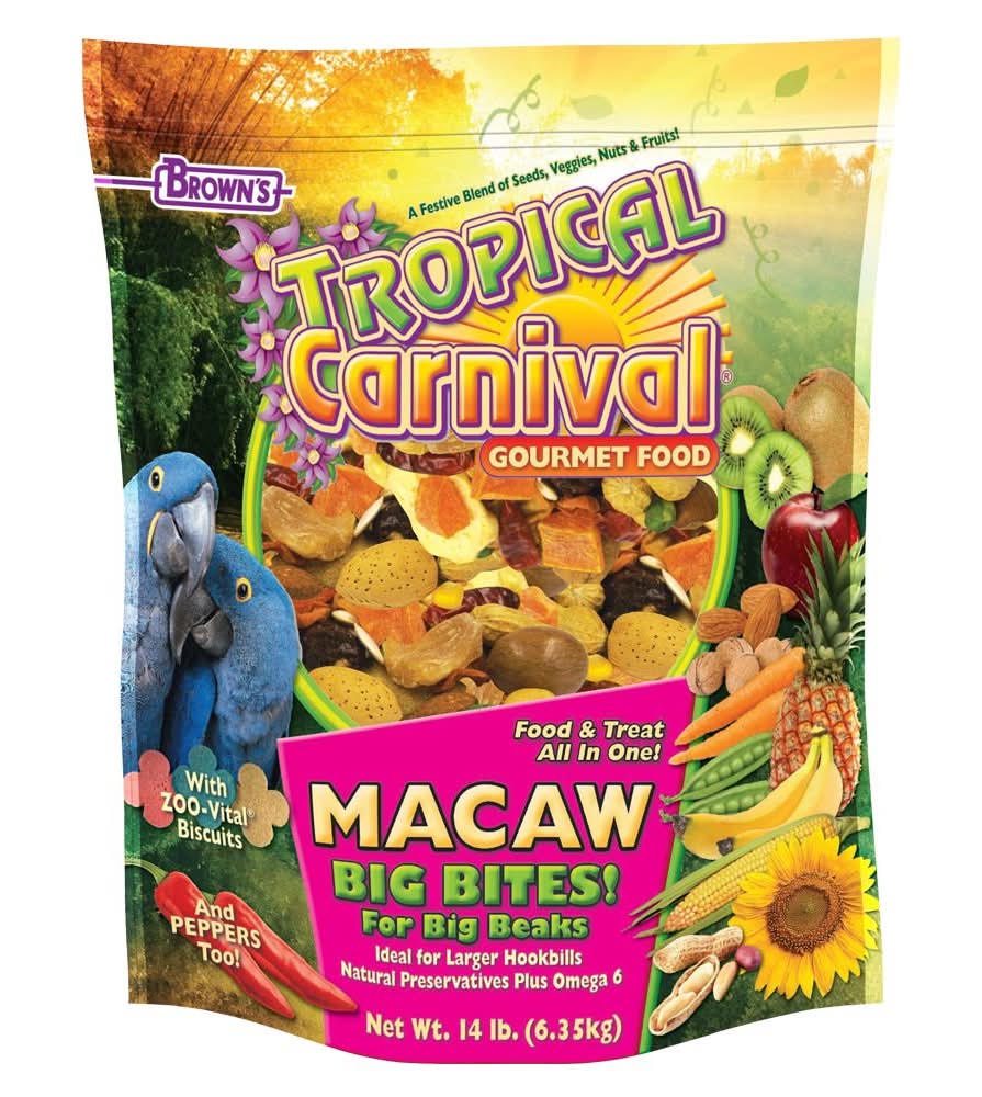 Brown's® Tropical Carnival® Gourmet Big Bites Macaw Food (Color: Assorted, Size: 14 Lb)