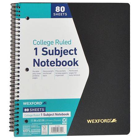 Wexford College Ruled Subject Notebook (80 ct) (11 in x 8.5 in)