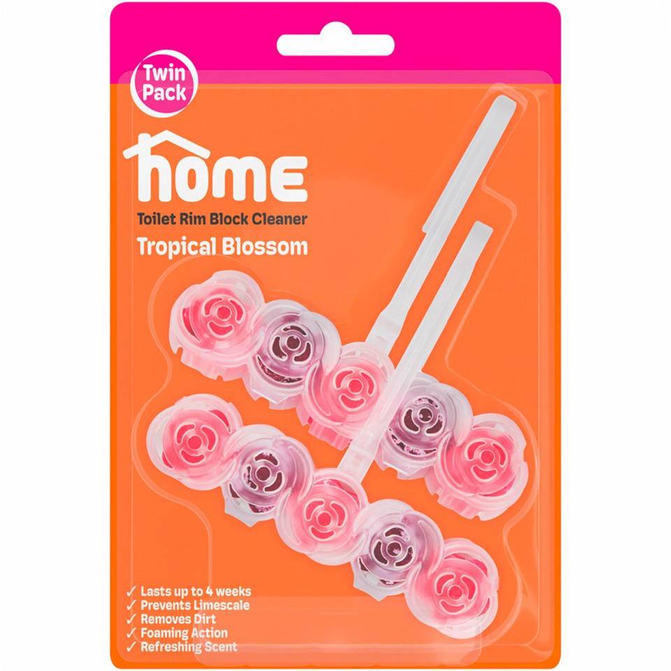 Home 2 Pack Tropical Blossom Toilet Rim Block