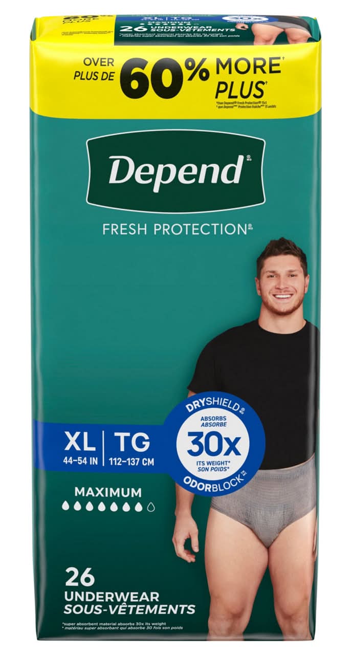 Depend Fresh Protection Maximum XL Underwear