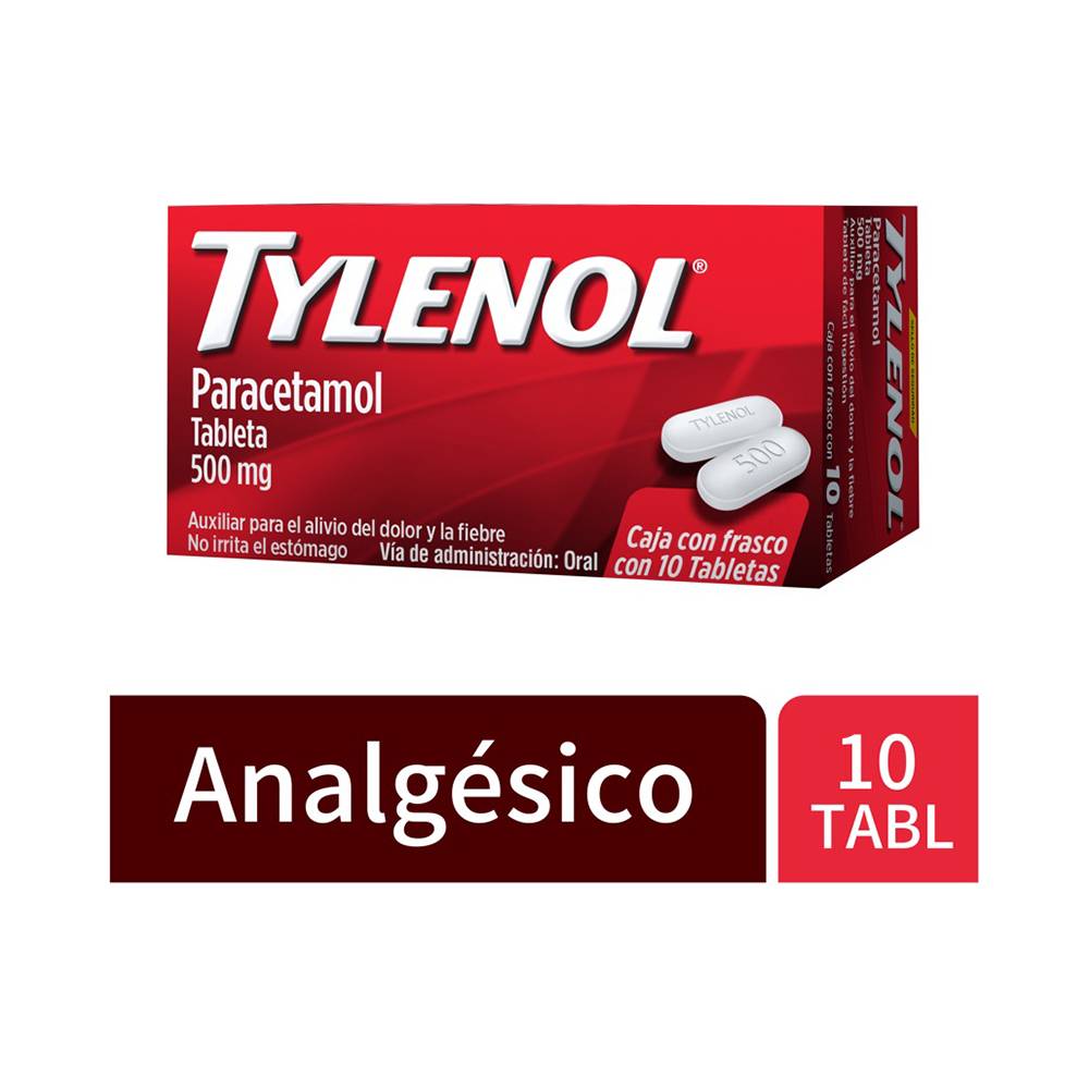 Tylenol paracetamol tableta 500 mg (10 piezas)