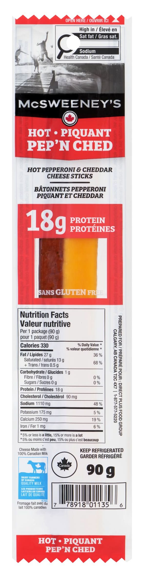 McSweeney's Cheese Sticks, Hot Pepperoni & Cheddar (90 g)