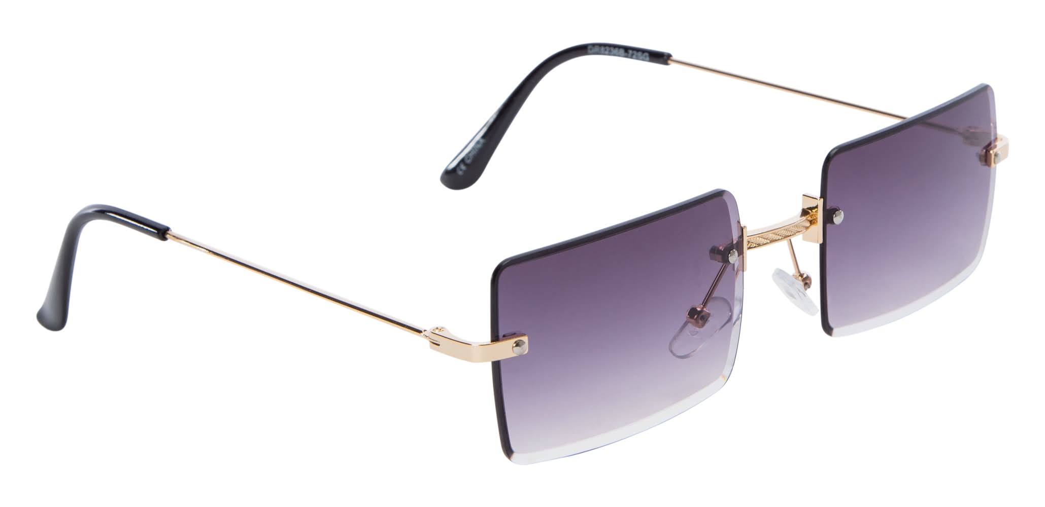 Rimless Rectangle Sunglasses For Women Black