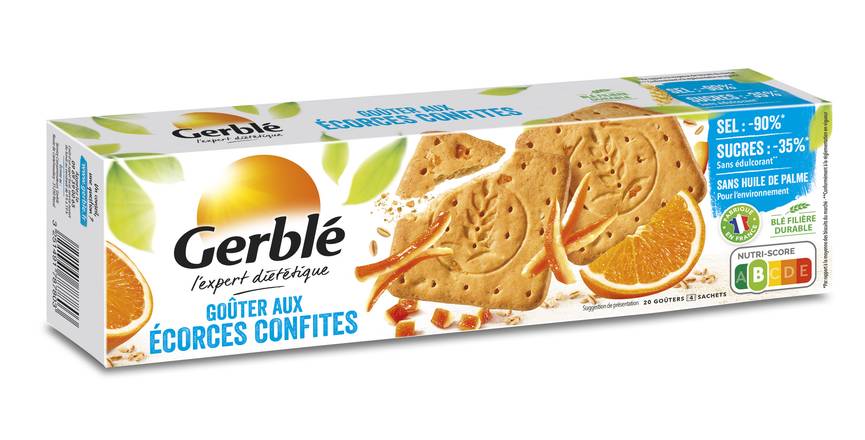 Gerblé - Biscuits goûter aux écorces confites (agrumes)