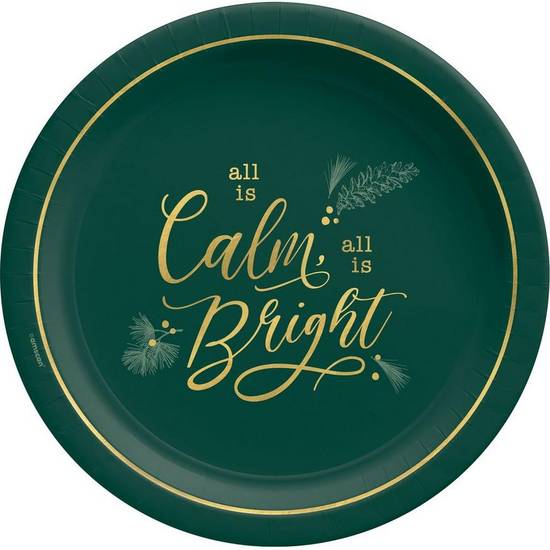 Calm Bright Christmas Paper Dinner Plates, 10.5in, 8ct