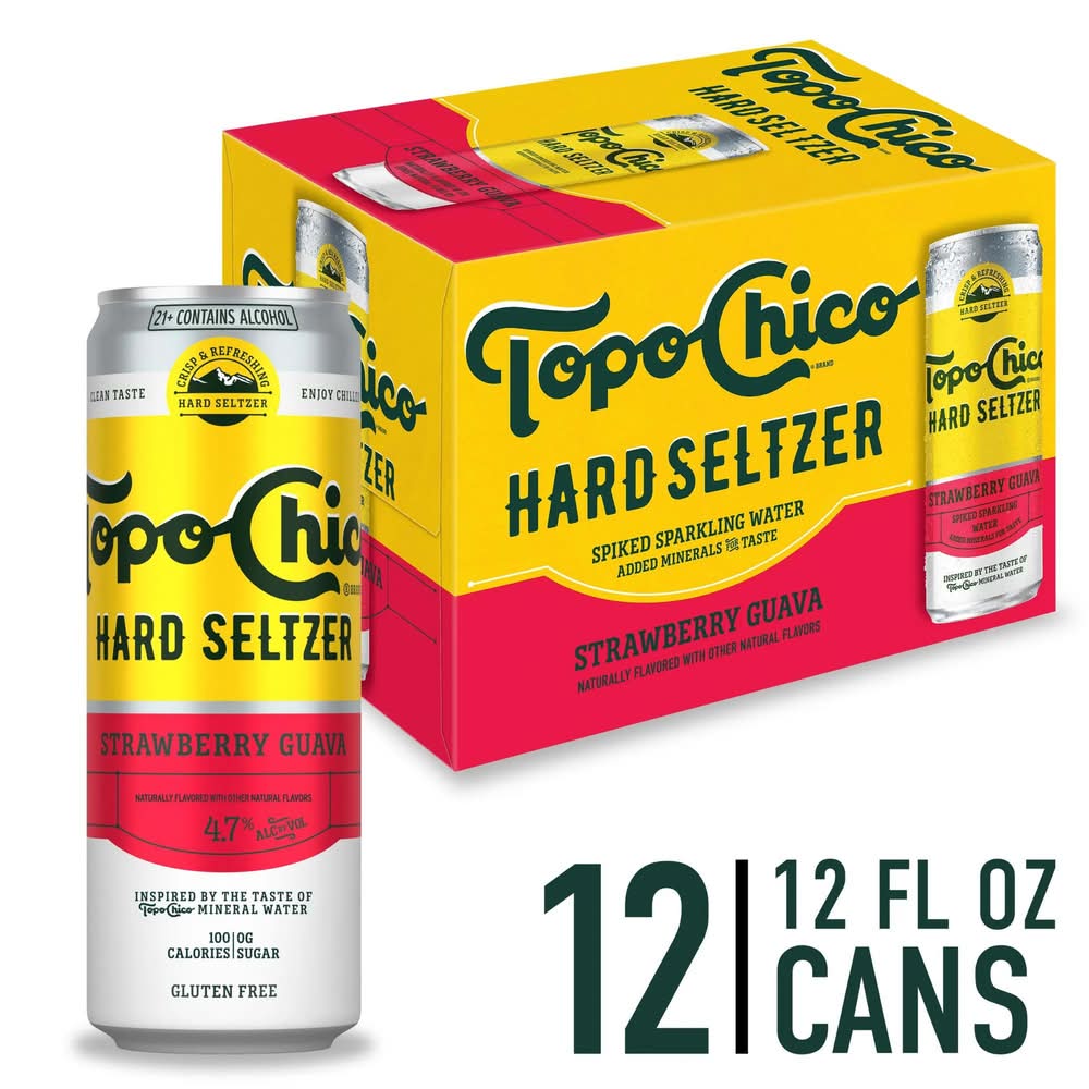 Topo Chico Hard Seltzer, Strawberry Guava (12 x 12 fl oz)