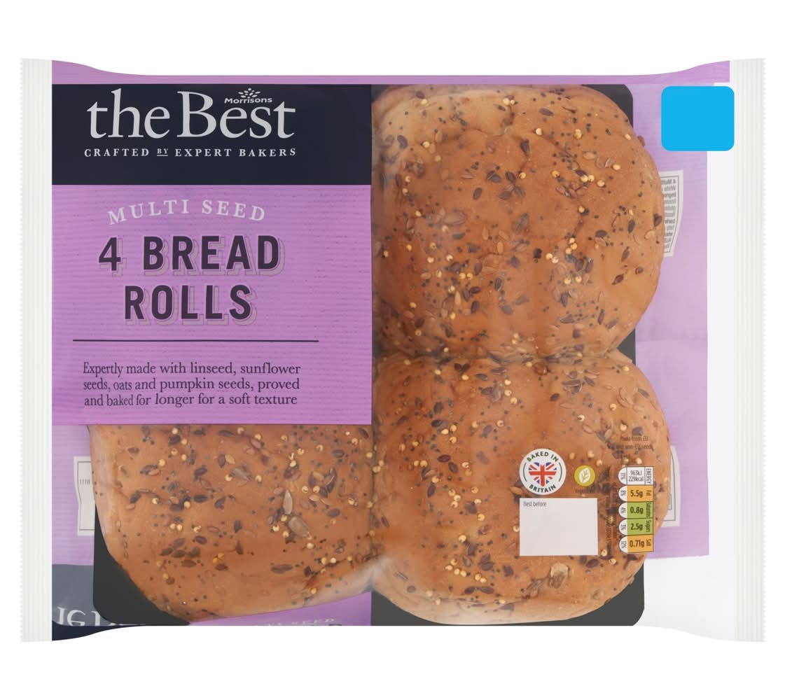 Morrisons The Best Multiseed Rolls 4pk